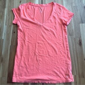 American Eagle Favorite V-Neck Tee Coral Pink Size Small